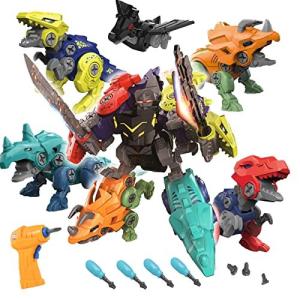 MARCOW 恐竜 組み立て おもちゃ 5個 合体セット 学習玩具 知育 DIY 立体 STEM パズル ネジ ねじ回し 大工さん