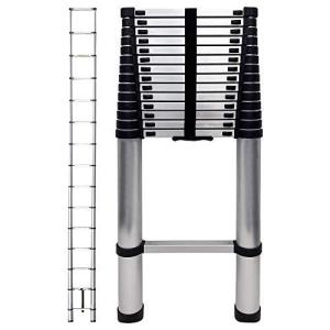 Power-on 伸縮はしご スーパーラダー 伸縮自在 コンパクト収納 自動ロック アルミ製 スライド式 日本語説明書付き