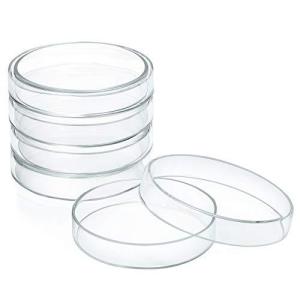 Huanyu シャーレ ペトリ皿 ガラス製 75mmx18mm 蓋も含め 5個セット 耐熱400℃ 高ホウケイ酸 細胞 培養用 研究室用 実験用 (7