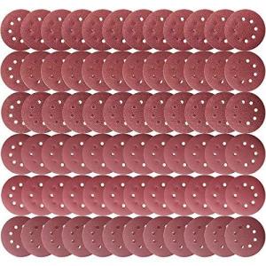 Teenitor サンダーペーパー 125mmφ 72枚 サンディングディスク 電動サンダー用 サンディングパット 木工用 ランダムアクションサンダー