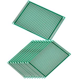 ANMBEST 10点 6*8cm PCBプロトタイプボード DIYはんだブレッドボード用両面PCBプロトタイプボード 2.54mmユニバーサルプリン