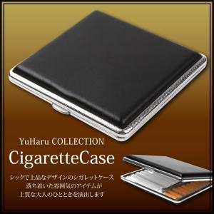 シガレットケース 黒 レザー たばこ入れ タバ...の詳細画像1