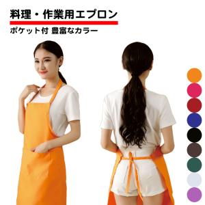 エプロン シンプル 作業エプロン 後ろ結び 動きやすい 軽量 素朴 農作業 ガーデニング フリーサイズ 飲食店 ユニフォーム 薄手 ポケット付き 無地 送料無料｜standard-net