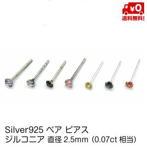 シルバー925 ピアス ペア スタッドピアス キュービックジルコニア 直径2.5mm 20G メンズ レディース おしゃれ silver925 送料無料｜standard-net