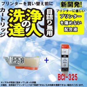 キヤノン　BCI-325　ブラック　BK 洗浄の達人と互換インクセット　プリンター目詰まりヘッドクリーニング洗浄液｜standardcolor