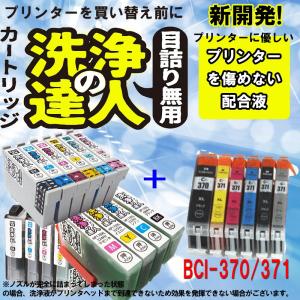 キヤノン　BCI-370+371 BCI-371(BK/C/M/Y/GY)+BCI-370BK 洗浄の達人と互換インクセット　プリンター目詰まりヘッドクリーニング｜standardcolor