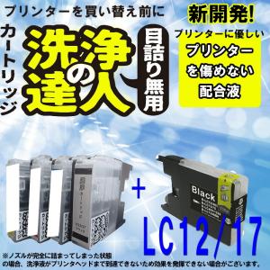 ブラザー洗浄の達人 LC12 LC17 インクと洗浄洗浄液カートリッジ ブッラク LC12BK LC17 洗浄液1本とインク1本の2本セット｜standardcolor