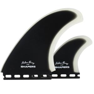 SHAPERS FINS シェーパーズフィン Asher Pacey 5.79" Futures type Twin Fin Set - Black Clear ツインフィン トレイラーフィン futuresタイプ｜standardstore