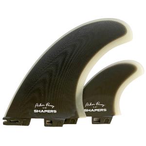 SHAPERS FINS シェーパーズフィン Asher Pacey 5.79" FCS2 type Twin Fin Set - Black Clear アッシャーパーシー ツインフィン トレイラーフィン FCS2タイプ｜standardstore