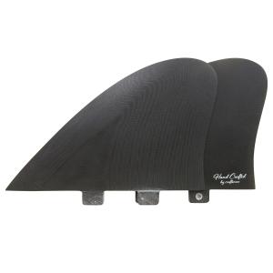 CRAFTSMAN FIN クラフトマン Twin Fin #2 FCS レトロ キール ツイン フィン VOLAN DARK BLACK フィッシュ ブラック ヴォラン サーフィン 2本set｜standardstore