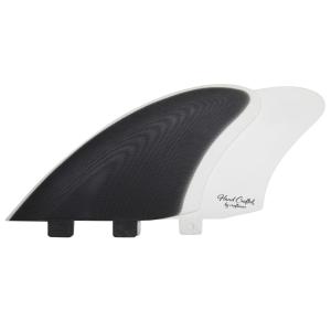 CRAFTSMAN FIN クラフトマン Twin Fin #4 FCS レトロ キール ツイン フィン VOLAN BLACK/WHITE フィッシュ ブラック ヴォラン サーフィン 2本set｜standardstore