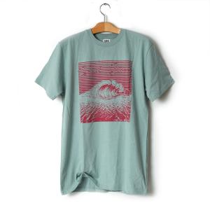 THATS NICE / REAL STOKED T-SHIRT / SEAFOAM GREEN×SAIMON RED Tシャツ｜standardstore