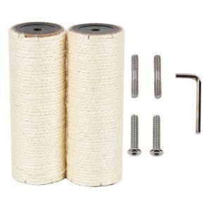 ECCIBOUN 直径7.4cm 交換用支柱 麻 猫 爪とぎ 交換用ポール キャットタワー 爪研ぎポール 猫タワー 替え麻柱 (2本, M10-20C