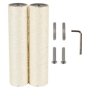 ECCIBOUN 直径7.4cm キャットタワー 猫 爪研ぎ ポール 交換 パーツ 部品 替え 支柱 麻 (2本, M10-30CM)