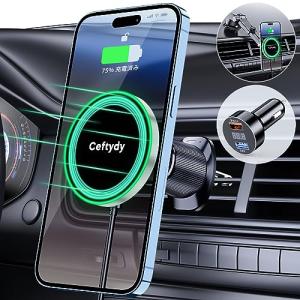 Ceftydy 車載ホルダー 15W 急速充電 ワイヤレス充電器 カーチャージャー 車載 スマホホル...