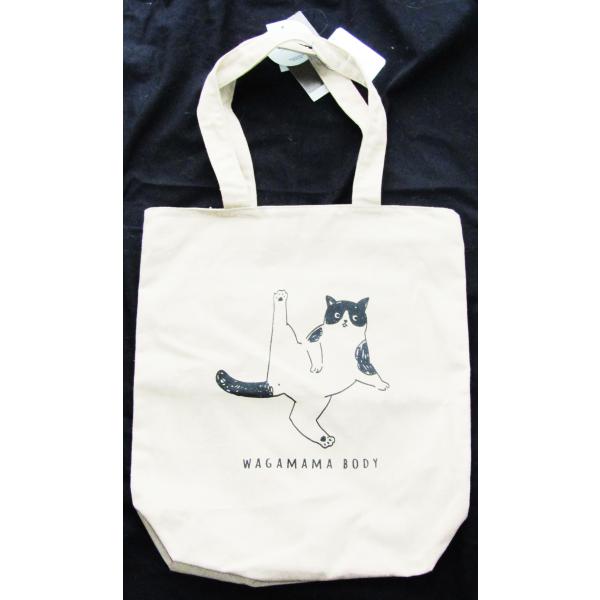 ねこ柄　トートバッグ　　F  ベージュ　　　ネコ柄バッグ　　猫柄バッグ