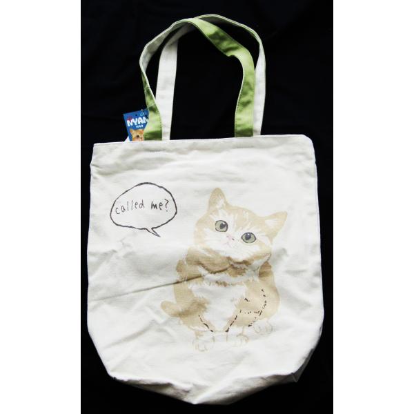 ねこ柄　トートバッグ　　G　　　ネコ柄バッグ　　猫柄バッグ