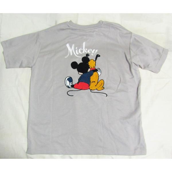 ディズニーミッキーマウス刺繍Tシャツ 　カーキ