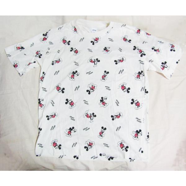 ディズニーミッキーマウス総柄Tシャツオフ 白