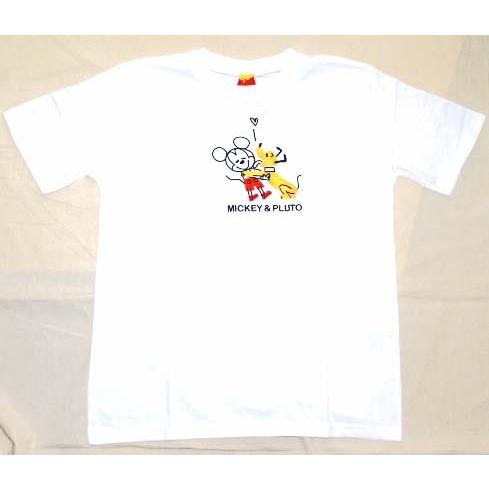 ミッキーマウス　刺繍Tシャツ　3　白