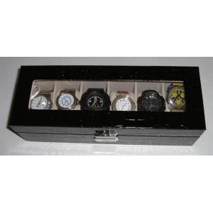 時計収納ケース６本用 　クロコ型押し黒