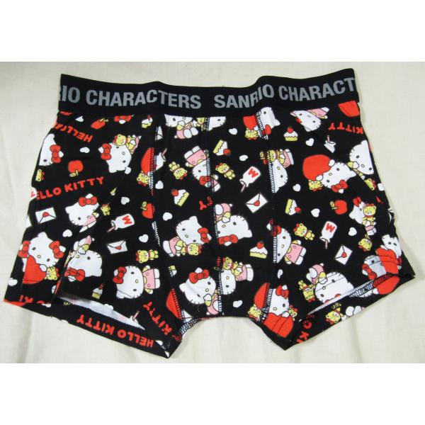 メンズボクサーブリーフキティちゃん黒