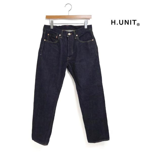 メンズ H.UNIT エイチユニット Raw denim regular tapered 5P 生機...