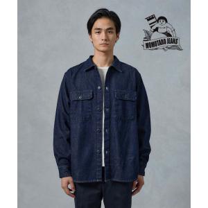 【父の日ギフト】メンズ/MOMOTARO JEANS/桃太郎ジーンズ/DENIM BRUSHED SHIRT/デニムブラッシュドシャツ/品番:MXLS1006/2023秋冬｜star-bars