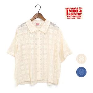 ☆レディース INDIA INDUSTRY インディアインダストリー 刺繍シャツ