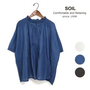 レディース SOIL ソイル 80s COTTON VOILE LACE LACE&LOOP BUTTON GATHERED SMOCK 品番：NSL26091 ギャザー ブラウス 半袖【1枚までメール便配送可】