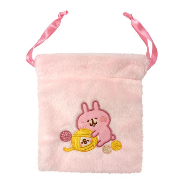 【12月下旬発売予定】 カナヘイの小動物 フワフワ巾着 ほっこりおうち時間 ピンク