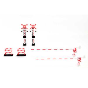 PLUM 1/80 プラモデル ポップな異世界シリーズ 2色成形プラスチックキット 踏切 赤×白