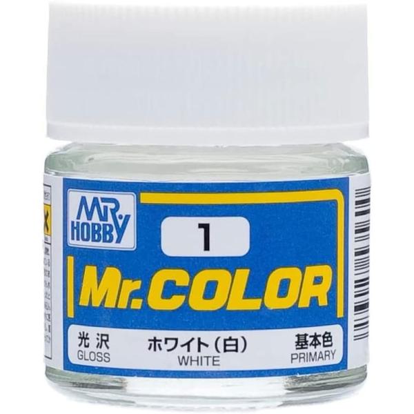 GSIクレオス 模型用塗料 Mr.ホビー Mr.カラー C1 ホワイト 白 光沢 10ml