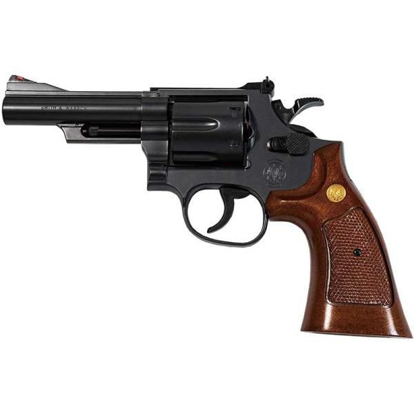 クラウンモデル S&amp;W M19 4インチ ブラック ウッドタイプグリップ 10才以上用エアリボルバー...