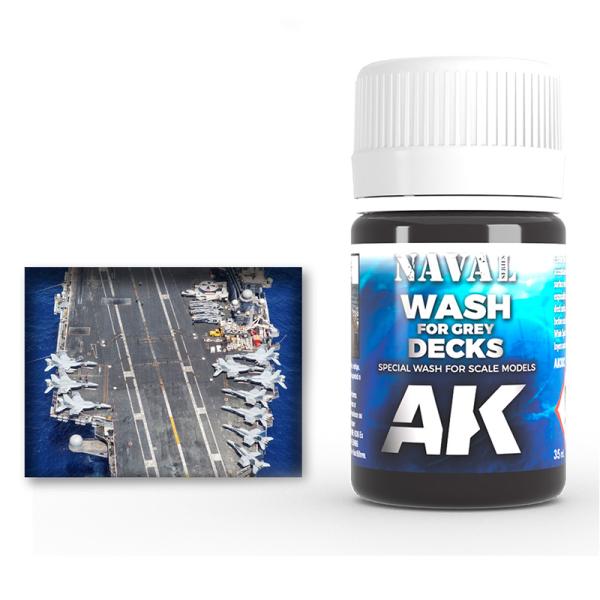AKインタラクティブ ウェザリング塗料 ウォッシュ フォー グレーデッキ 35ml AK302