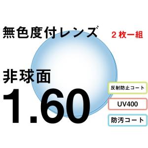 オプションレンズ 屈折率1.60 非球面 度付プラスチックレンズ 2枚一組｜star-glasses888