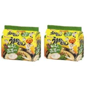【即納／10食セット】うまかっちゃん 博多からし高菜風味　九州の味ラーメン　５食パック×２博多ラーメ...