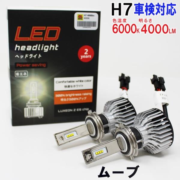 H7対応 ヘッドライト用LED電球  ダイハツ ムーヴ 型式L175S/L185S ヘッドライトのロ...