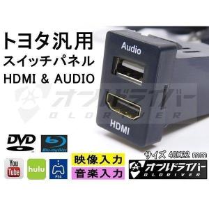 トヨタ汎用 増設ポート HDMI AUDIO 大 スイッチホールパネル 40x22 youtube 映画鑑賞 音楽入力 アルファード　ヴェルファイア　ハイエース