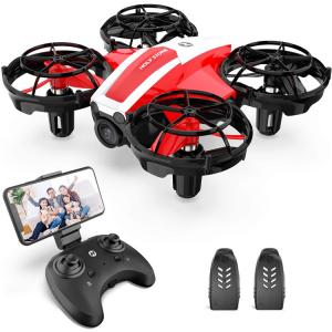 Holy Stone ドローン カメラ付き 初心者 ドローン 小型 カメラ付き 室内向け バッテリー2個 200g以下 リアルタイム 高度維持 宙返り HS210Pro （赤）