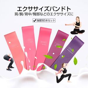 エクササイズバンド トレーニングチューブ  5本セット