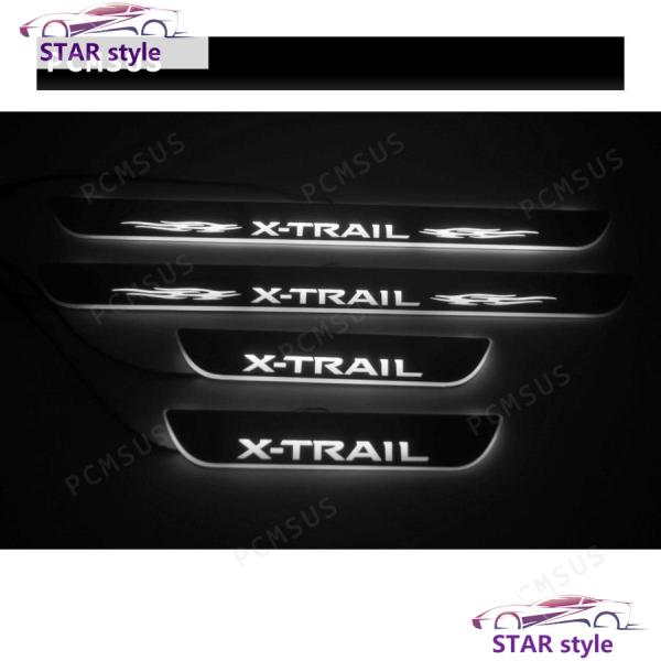 X-TRAIL エクストレイルT32 LEDスカッフプレート 流れる シーケンシャル 白 ホワイト ...