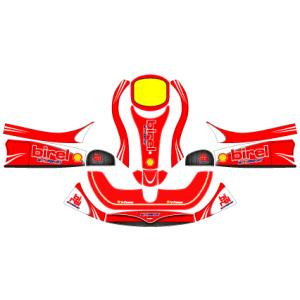 カウルステッカー　birel　レッドタイプ　フリーライン用　レーシングカートパーツ