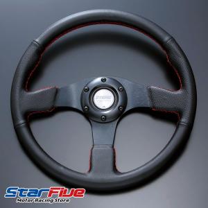 D1SPEC ステアリング DEEP80 レザー 外径340mm オフセット80mm