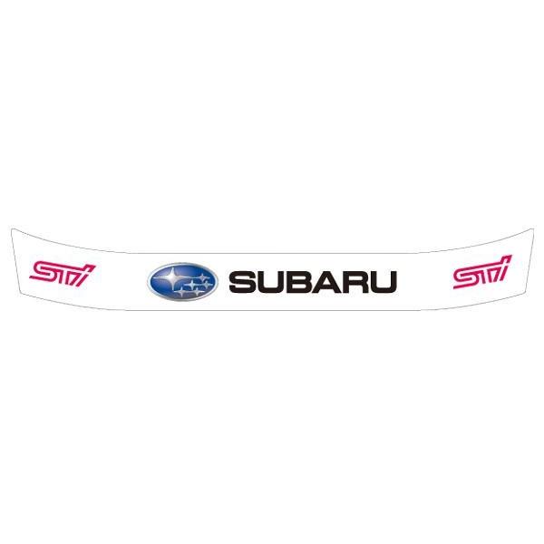 ヘルメットバイザーステッカー SUBARU STI ホワイト su-11v-c