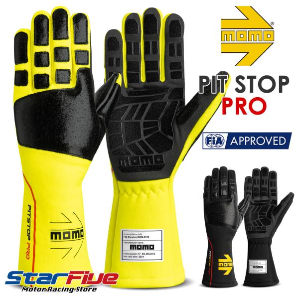 MOMO メカニックグローブ 耐火 PIT STOP PRO ピットストップ プロ 内縫い FIA8...
