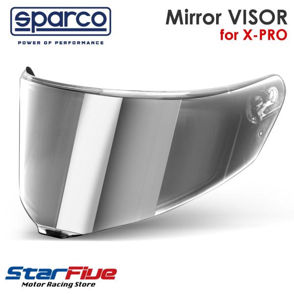 スパルコ ヘルメット X-PRO用 ミラーシールド バイザー シルバー Sparco 2025年モデ...