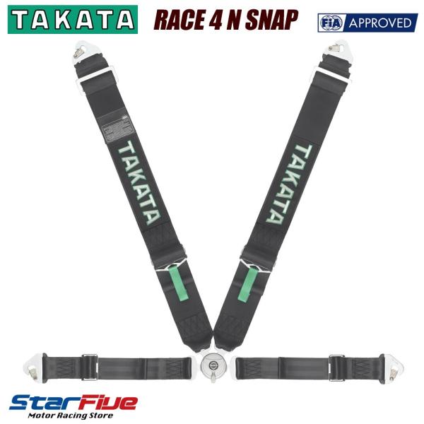 タカタ 4点式シートベルト RACE 4 N SNAP ブラック FIA 8853-2016公認 T...