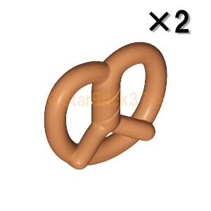 レゴ LEGO 食べ物パーツ ばら売り #10170 プレッツェル：ミディアムダークフレッシュ(2個...