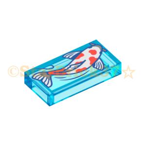 レゴ LEGO パーツ ばら売り #3069pb1167 タイル1×2(ホワイトとコーラルの錦鯉菊水...